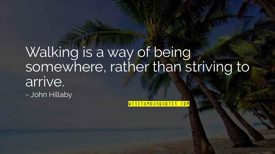 Indagatoria Sinonimos Quotes By John Hillaby: Walking is a way of being somewhere, rather