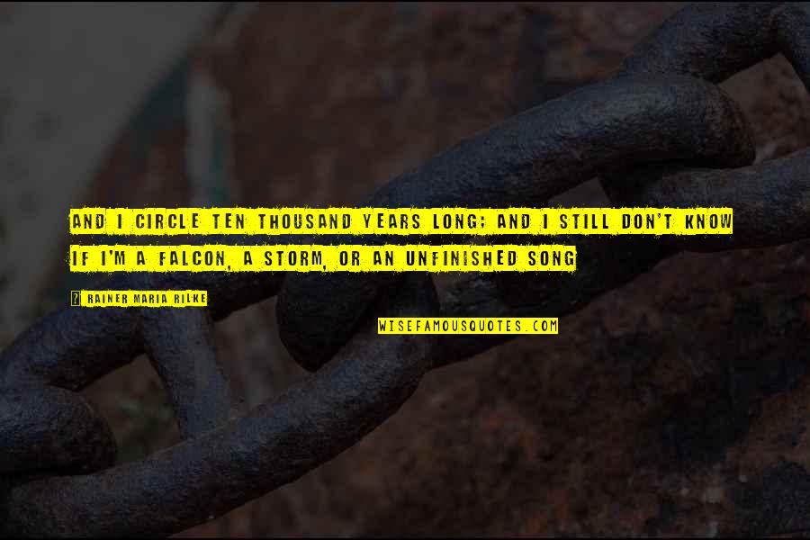 Indalecio Muebles Quotes By Rainer Maria Rilke: And I circle ten thousand years long; And Indalecio Muebles Quotes By Rainer Maria Rilke: And I circle ten thousand years long; And
