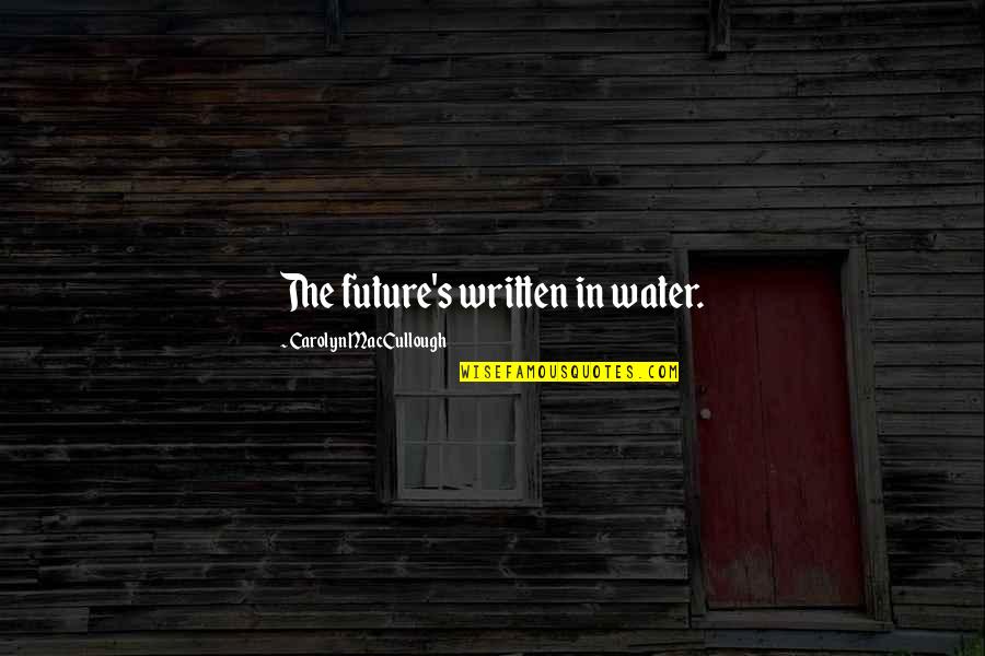 Indarto Budiwitono Quotes By Carolyn MacCullough: The future's written in water.