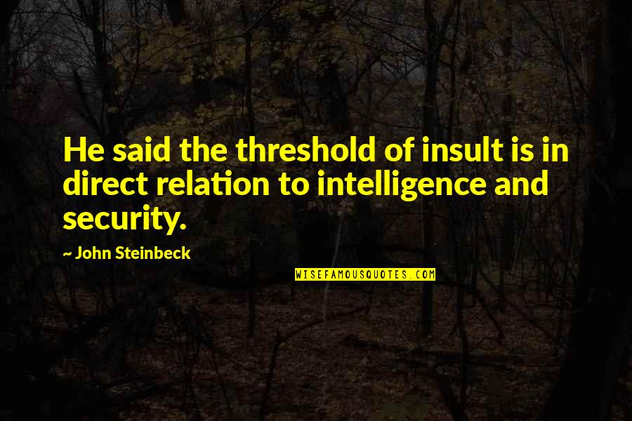 Indecentes En Quotes By John Steinbeck: He said the threshold of insult is in