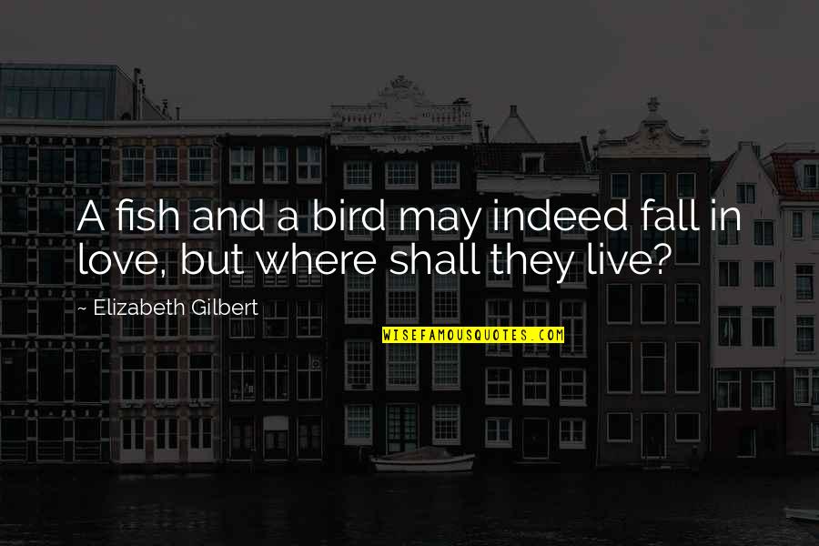 Indeed Love Quotes By Elizabeth Gilbert: A fish and a bird may indeed fall