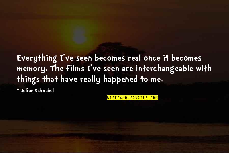 Indemne Sinonimo Quotes By Julian Schnabel: Everything I've seen becomes real once it becomes Indemne Sinonimo Quotes By Julian Schnabel: Everything I've seen becomes real once it becomes