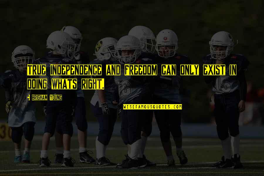Independence And Freedom Quotes By Brigham Young: True Independence and Freedom can only exist in