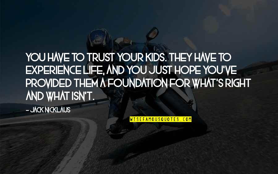 Independence And Responsibility Quotes By Jack Nicklaus: You have to trust your kids. They have