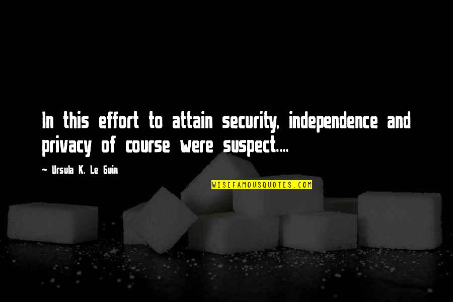 Independence Quotes By Ursula K. Le Guin: In this effort to attain security, independence and