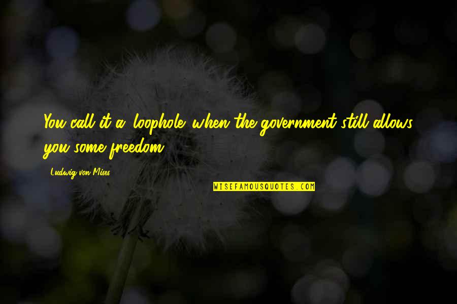Independent Candidate Quotes By Ludwig Von Mises: You call it a 'loophole' when the government Independent Candidate Quotes By Ludwig Von Mises: You call it a 'loophole' when the government