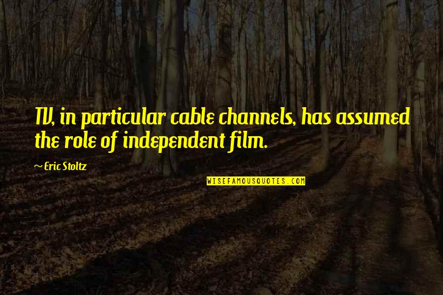 Independent Film Quotes By Eric Stoltz: TV, in particular cable channels, has assumed the