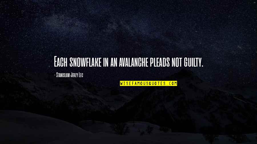 Indeterminism Vs Determinism Quotes By Stanislaw Jerzy Lec: Each snowflake in an avalanche pleads not guilty. Indeterminism Vs Determinism Quotes By Stanislaw Jerzy Lec: Each snowflake in an avalanche pleads not guilty.
