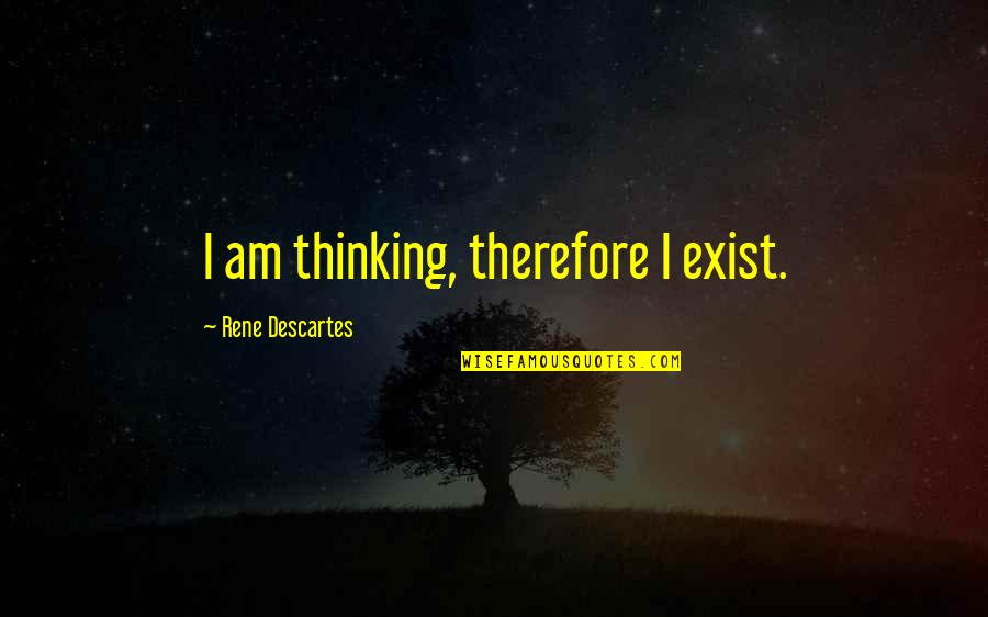 India Culture Quotes By Rene Descartes: I am thinking, therefore I exist.
