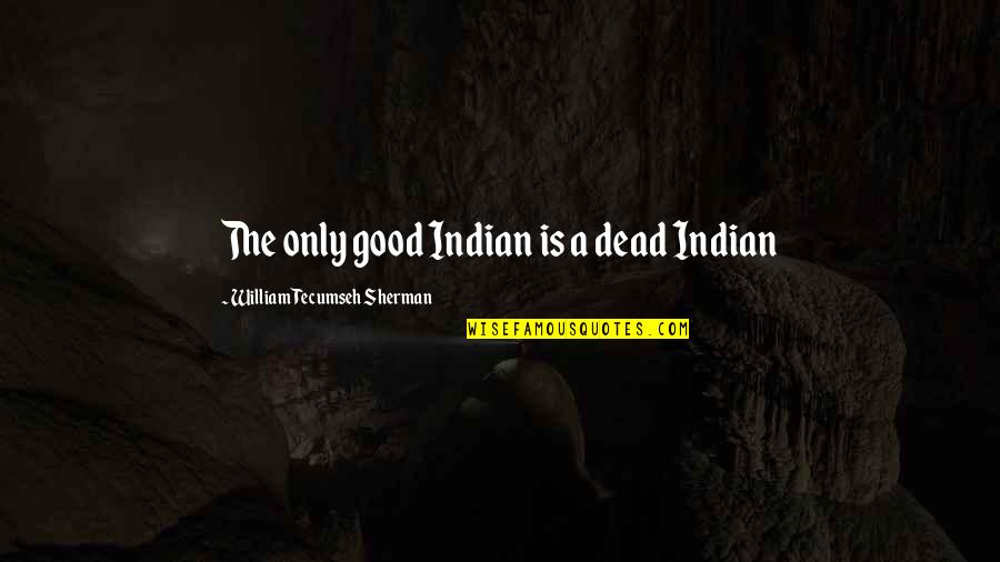 Indian American Quotes By William Tecumseh Sherman: The only good Indian is a dead Indian Indian American Quotes By William Tecumseh Sherman: The only good Indian is a dead Indian