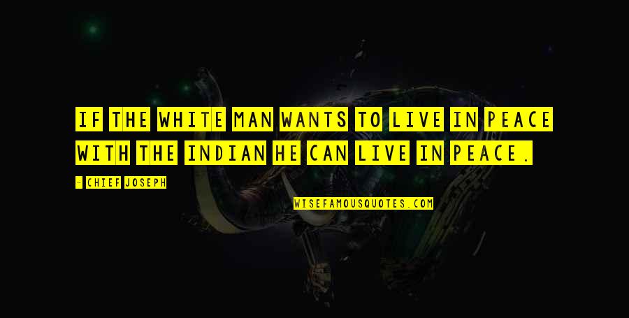 Indian Chief Quotes By Chief Joseph: If the white man wants to live in