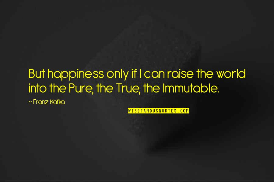 Indian Mentality Quotes By Franz Kafka: But happiness only if I can raise the