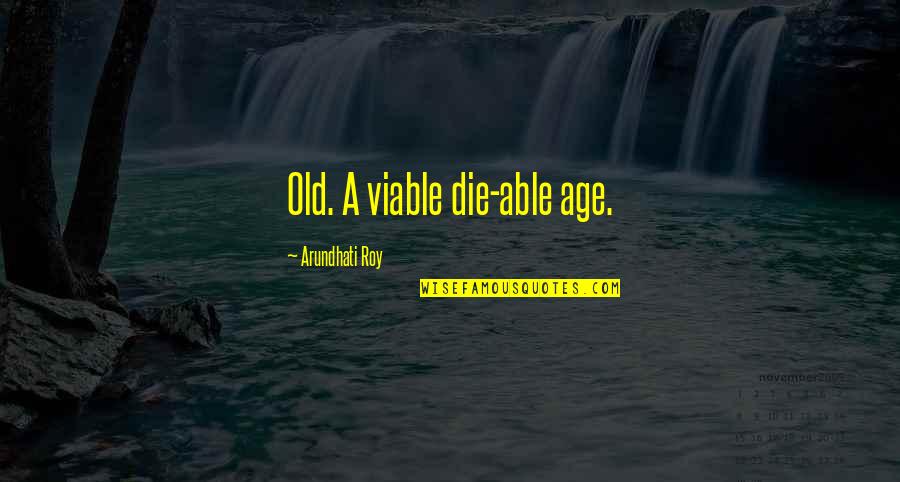 Indian System Of Medicine Quotes By Arundhati Roy: Old. A viable die-able age.