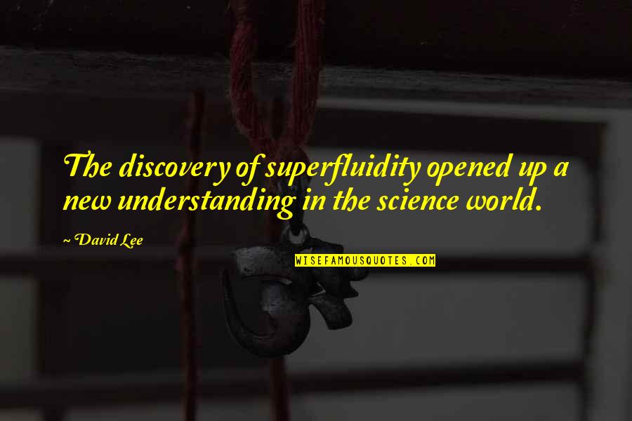 Indian Wedding Blessings Quotes By David Lee: The discovery of superfluidity opened up a new