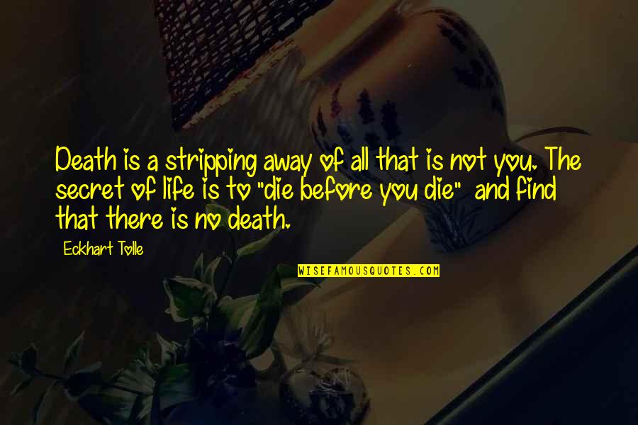 Indiana Dunes Quotes By Eckhart Tolle: Death is a stripping away of all that Indiana Dunes Quotes By Eckhart Tolle: Death is a stripping away of all that