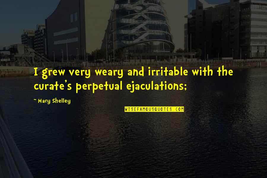 Indicators Of A Chemical Reaction Quotes By Mary Shelley: I grew very weary and irritable with the