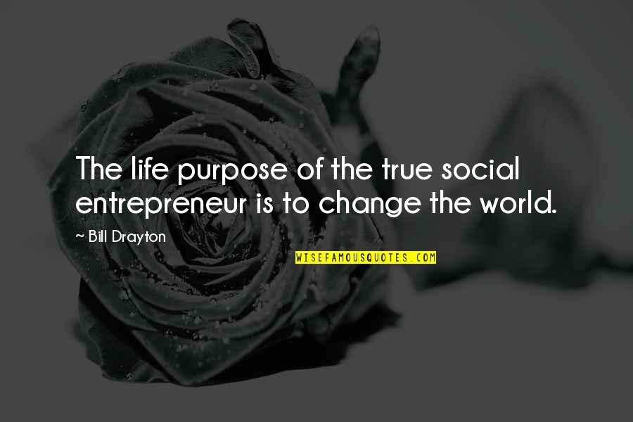 Indictable Crime Quotes By Bill Drayton: The life purpose of the true social entrepreneur