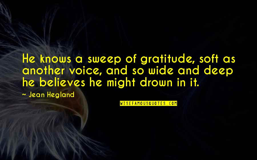 Indie Band Lyric Quotes By Jean Hegland: He knows a sweep of gratitude, soft as