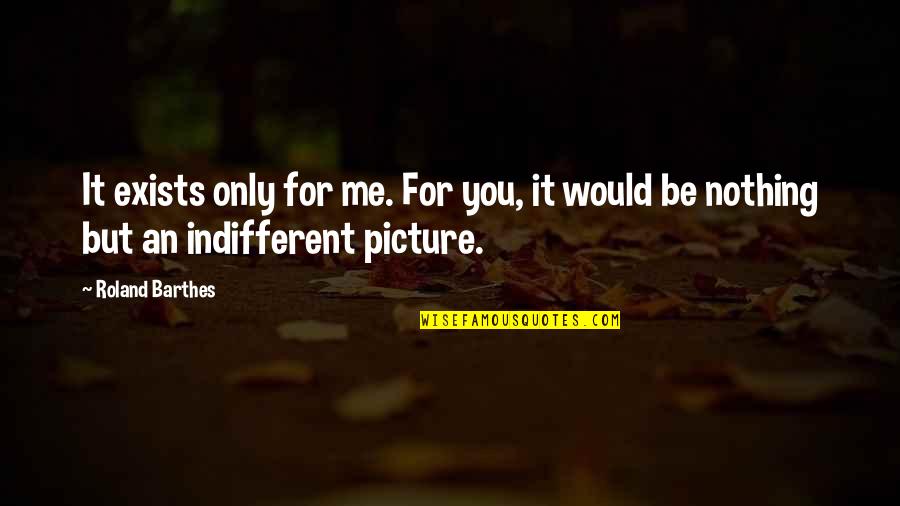 Indifferent Quotes By Roland Barthes: It exists only for me. For you, it