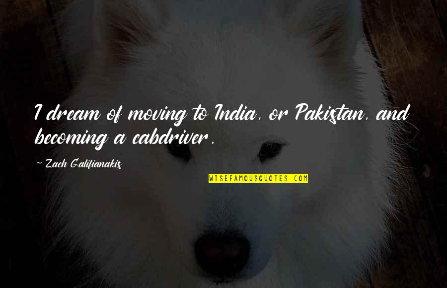 Indifferent To Suffering Quotes By Zach Galifianakis: I dream of moving to India, or Pakistan,