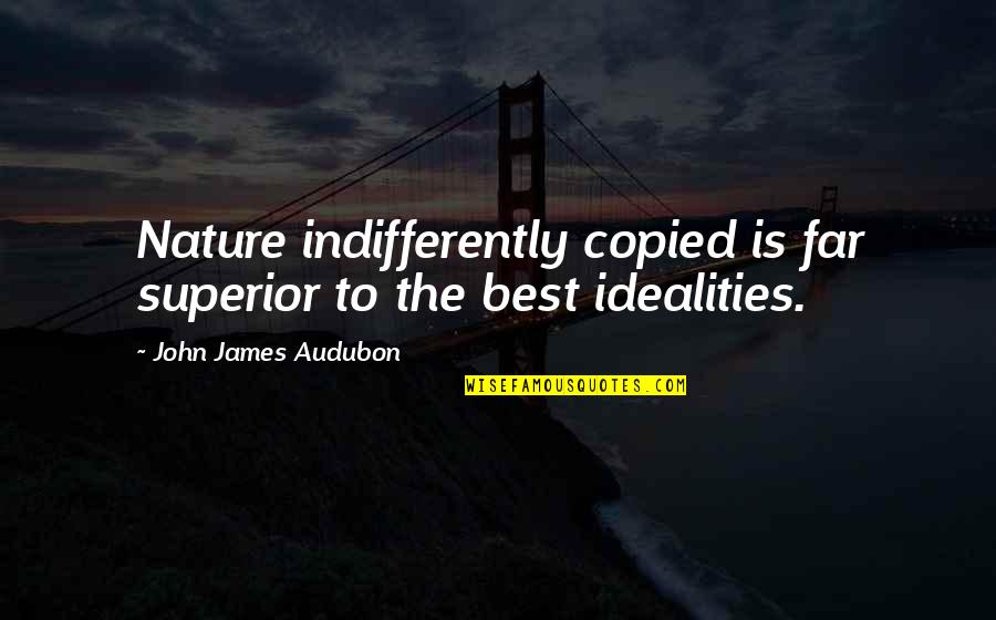 Indifferently Quotes By John James Audubon: Nature indifferently copied is far superior to the