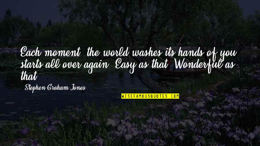 Indigenous Day Quotes By Stephen Graham Jones: Each moment, the world washes its hands of