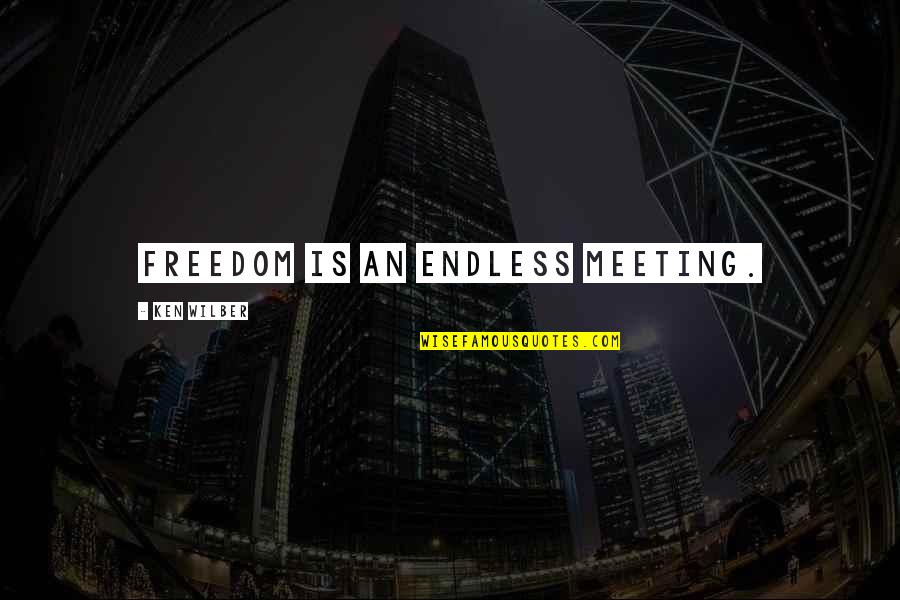 Indignant Def Quotes By Ken Wilber: Freedom is an endless meeting.