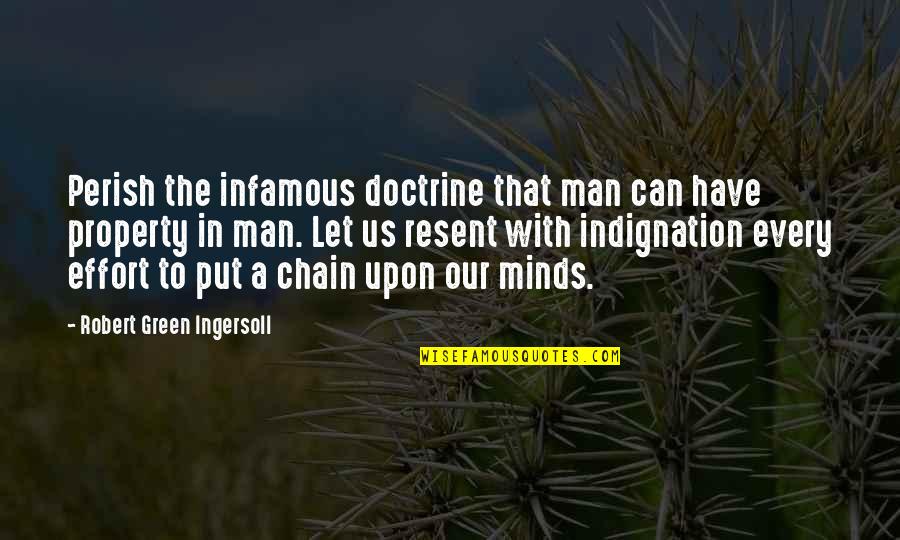 Indignation Quotes By Robert Green Ingersoll: Perish the infamous doctrine that man can have