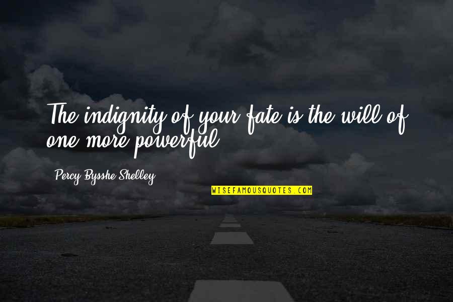 Indignity Quotes By Percy Bysshe Shelley: The indignity of your fate is the will