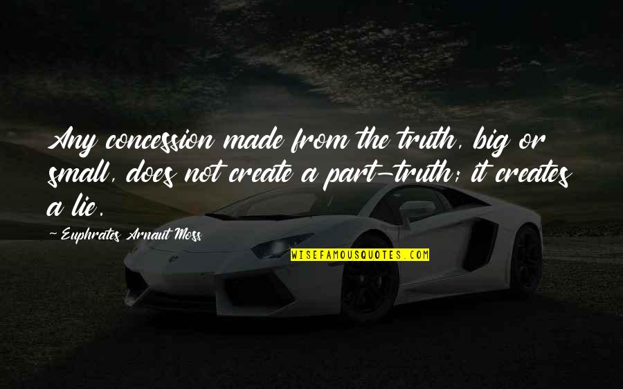 Indirect And Direct Quotes By Euphrates Arnaut Moss: Any concession made from the truth, big or