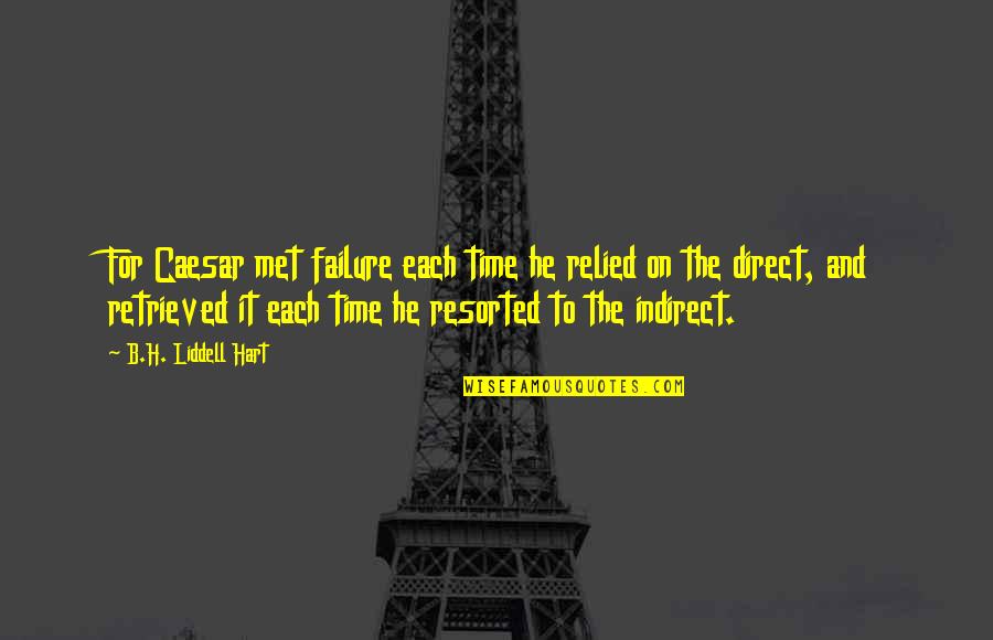 Indirect Quotes By B.H. Liddell Hart: For Caesar met failure each time he relied Indirect Quotes By B.H. Liddell Hart: For Caesar met failure each time he relied