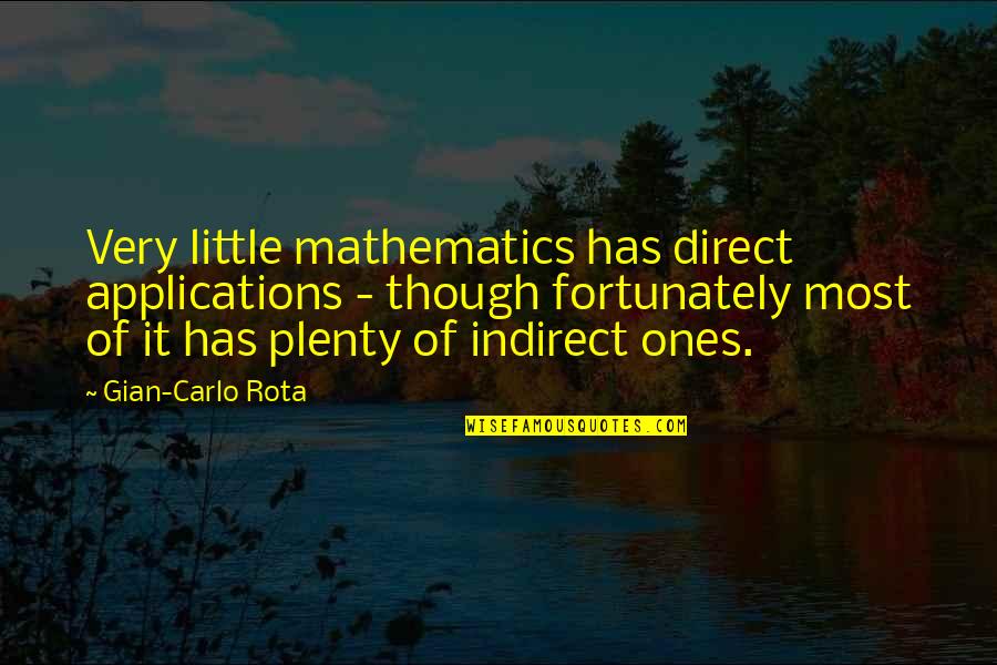 Indirect Quotes By Gian-Carlo Rota: Very little mathematics has direct applications - though Indirect Quotes By Gian-Carlo Rota: Very little mathematics has direct applications - though