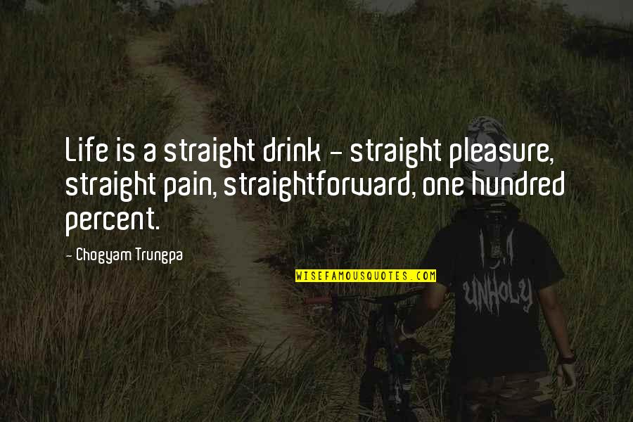 Indirectly Ignore Quotes By Chogyam Trungpa: Life is a straight drink - straight pleasure,