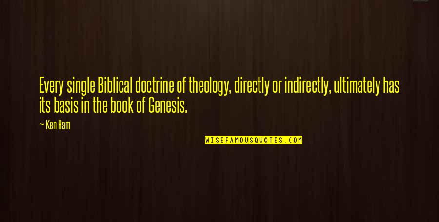 Indirectly Quotes By Ken Ham: Every single Biblical doctrine of theology, directly or