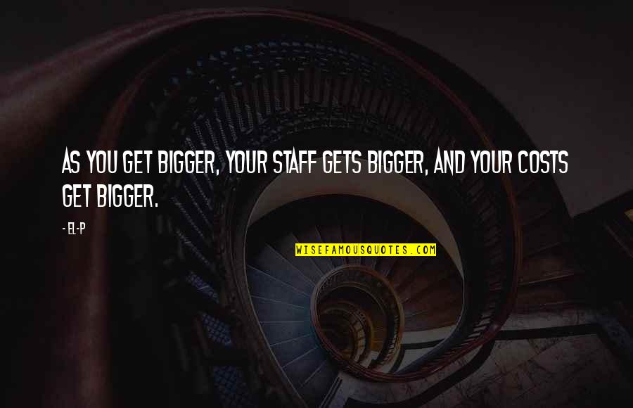 Indirizzo Translation Quotes By El-P: As you get bigger, your staff gets bigger,