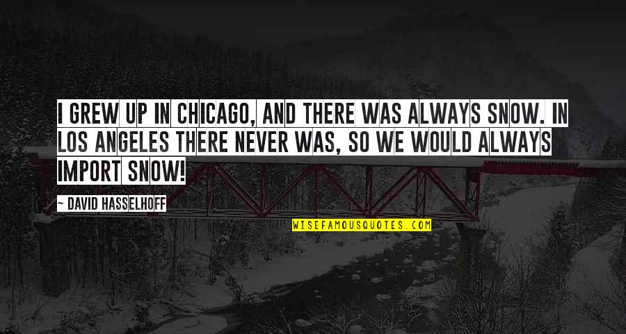 Indiscrete Topology Quotes By David Hasselhoff: I grew up in Chicago, and there was Indiscrete Topology Quotes By David Hasselhoff: I grew up in Chicago, and there was