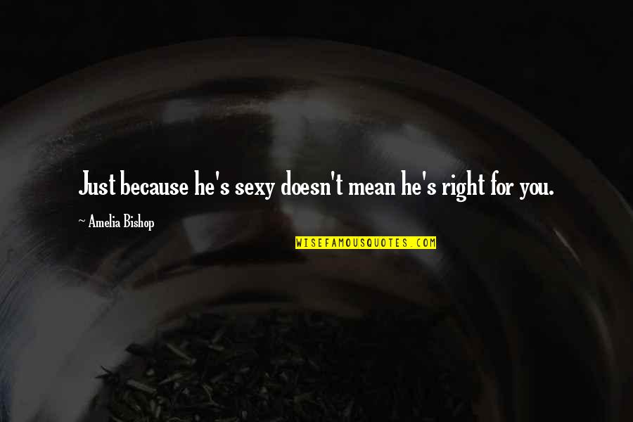 Indiscriao Quotes By Amelia Bishop: Just because he's sexy doesn't mean he's right