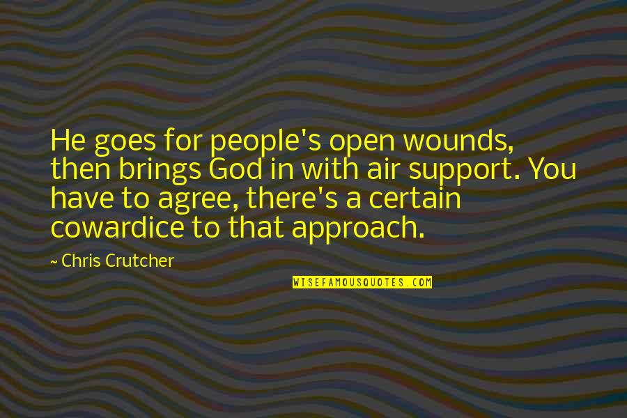 Indispensability Synonym Quotes By Chris Crutcher: He goes for people's open wounds, then brings