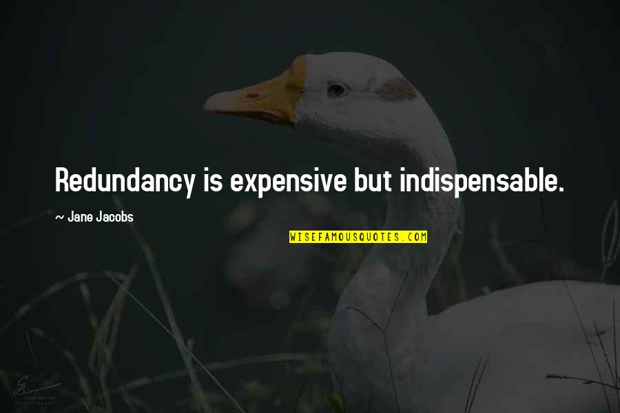 Indispensable Quotes By Jane Jacobs: Redundancy is expensive but indispensable.