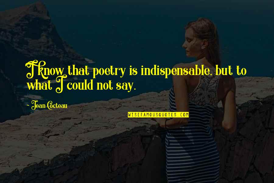 Indispensable Quotes By Jean Cocteau: I know that poetry is indispensable, but to
