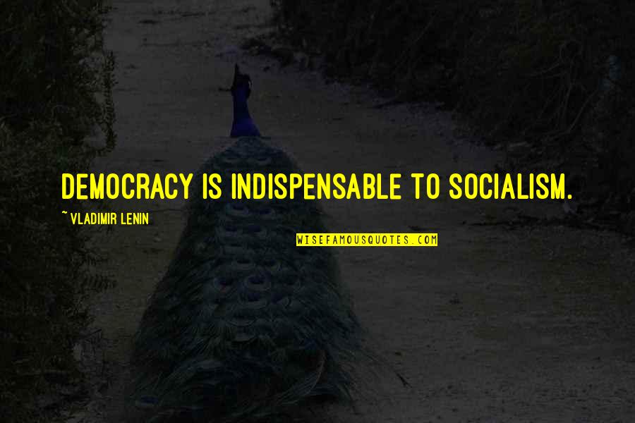 Indispensable Quotes By Vladimir Lenin: Democracy is indispensable to socialism.