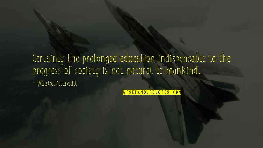 Indispensable Quotes By Winston Churchill: Certainly the prolonged education indispensable to the progress