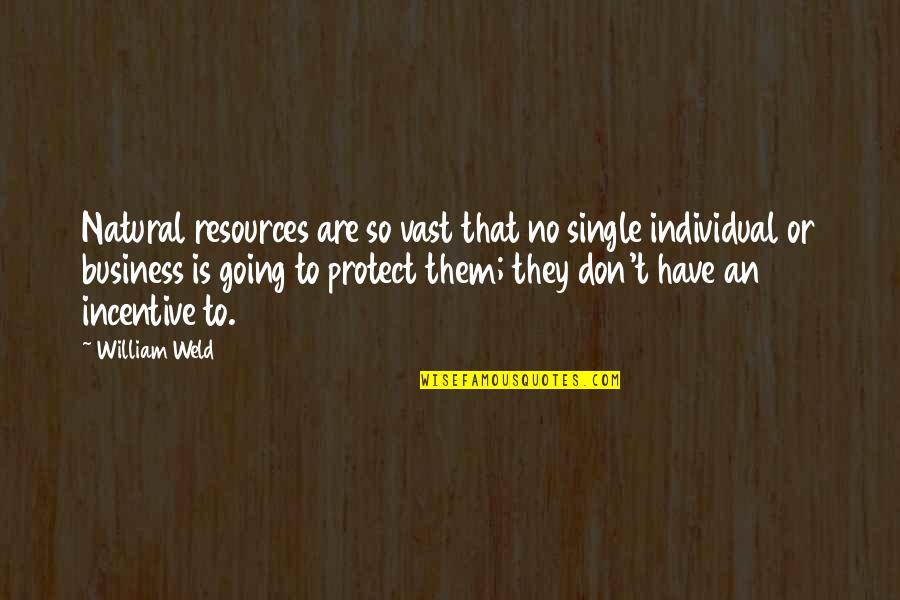 Individual Quotes By William Weld: Natural resources are so vast that no single