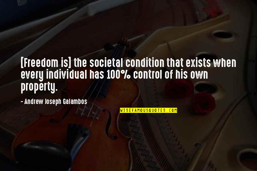 Individual The Quotes By Andrew Joseph Galambos: [Freedom is] the societal condition that exists when