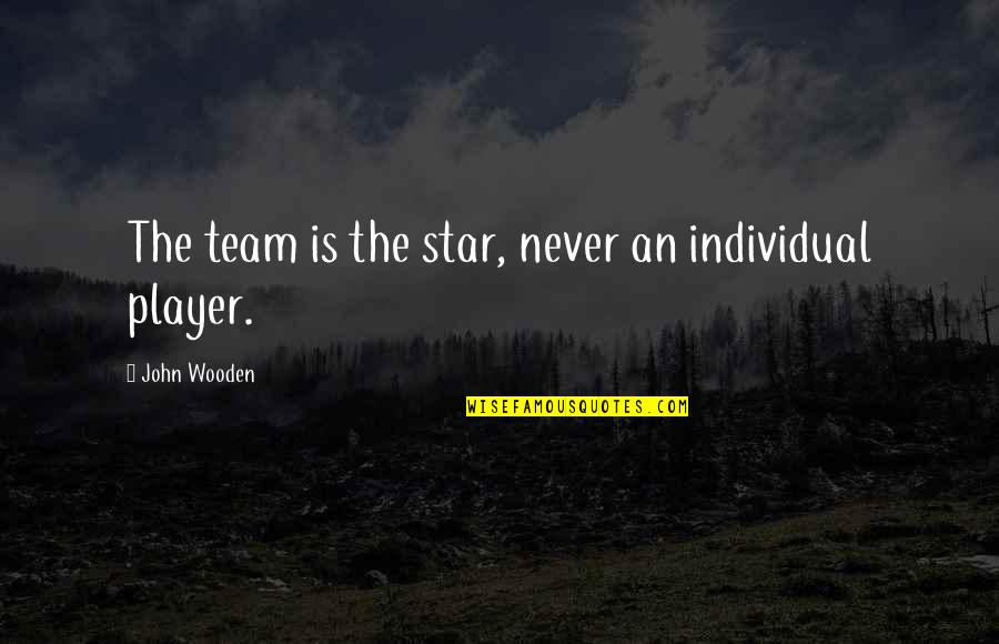 Individual Vs Team Quotes By John Wooden: The team is the star, never an individual Individual Vs Team Quotes By John Wooden: The team is the star, never an individual