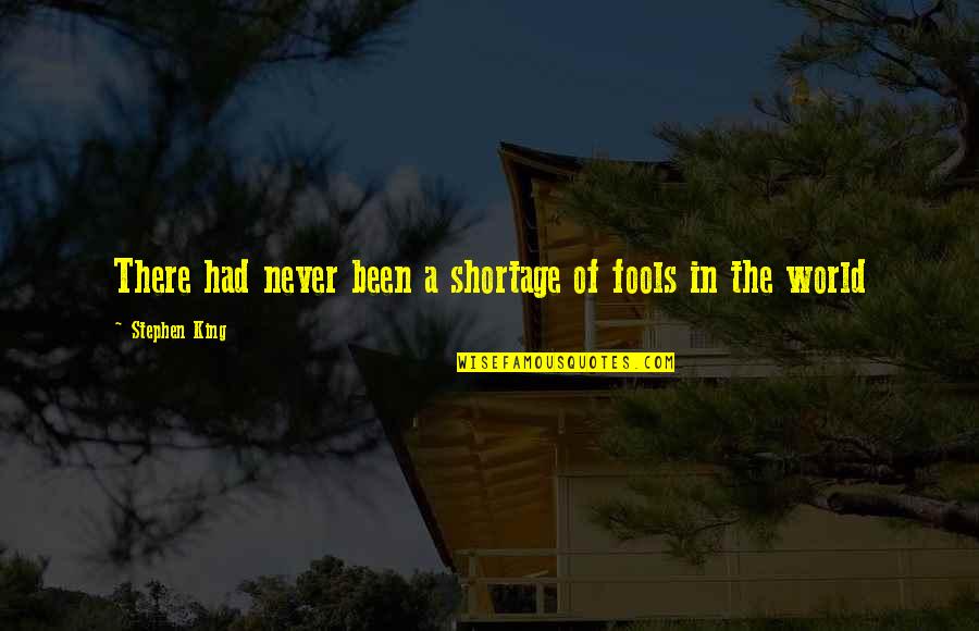 Individualistic Culture Quotes By Stephen King: There had never been a shortage of fools