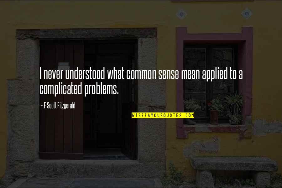 Individualized Learning Quotes By F Scott Fitzgerald: I never understood what common sense mean applied