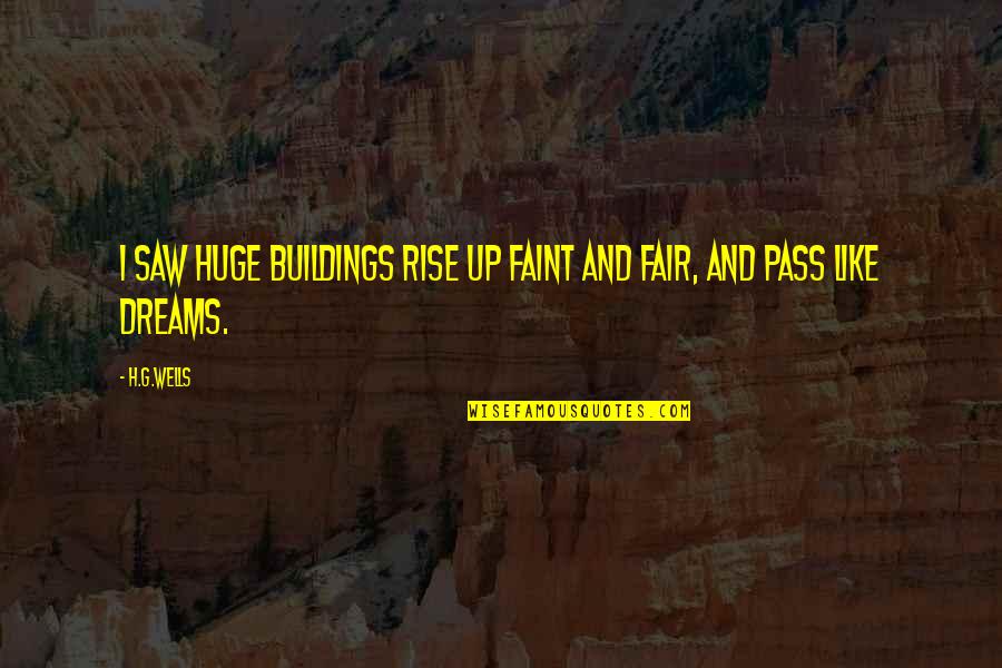 Indoor Rowing Quotes By H.G.Wells: I saw huge buildings rise up faint and