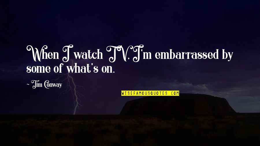 Indoor Tanning Quotes By Tim Conway: When I watch TV, I'm embarrassed by some