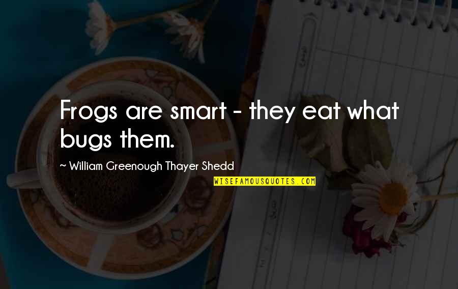 Indrani Haldar Quotes By William Greenough Thayer Shedd: Frogs are smart - they eat what bugs Indrani Haldar Quotes By William Greenough Thayer Shedd: Frogs are smart - they eat what bugs